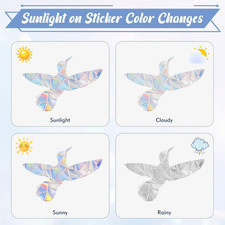 48Pcs Window Stickers to Prevent Bird Strikes, Hummingbird Modeling Bird Wind...