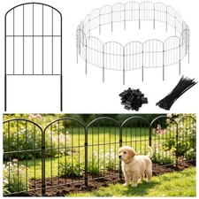 Decorative Garden Fence 24in H x 21ft L , 20 Panels No Dig Garden Fencing ...