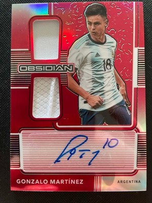 Gonzalo Martinez Panini Obsidian Argentina /44 Auto Jersey Soccer Card