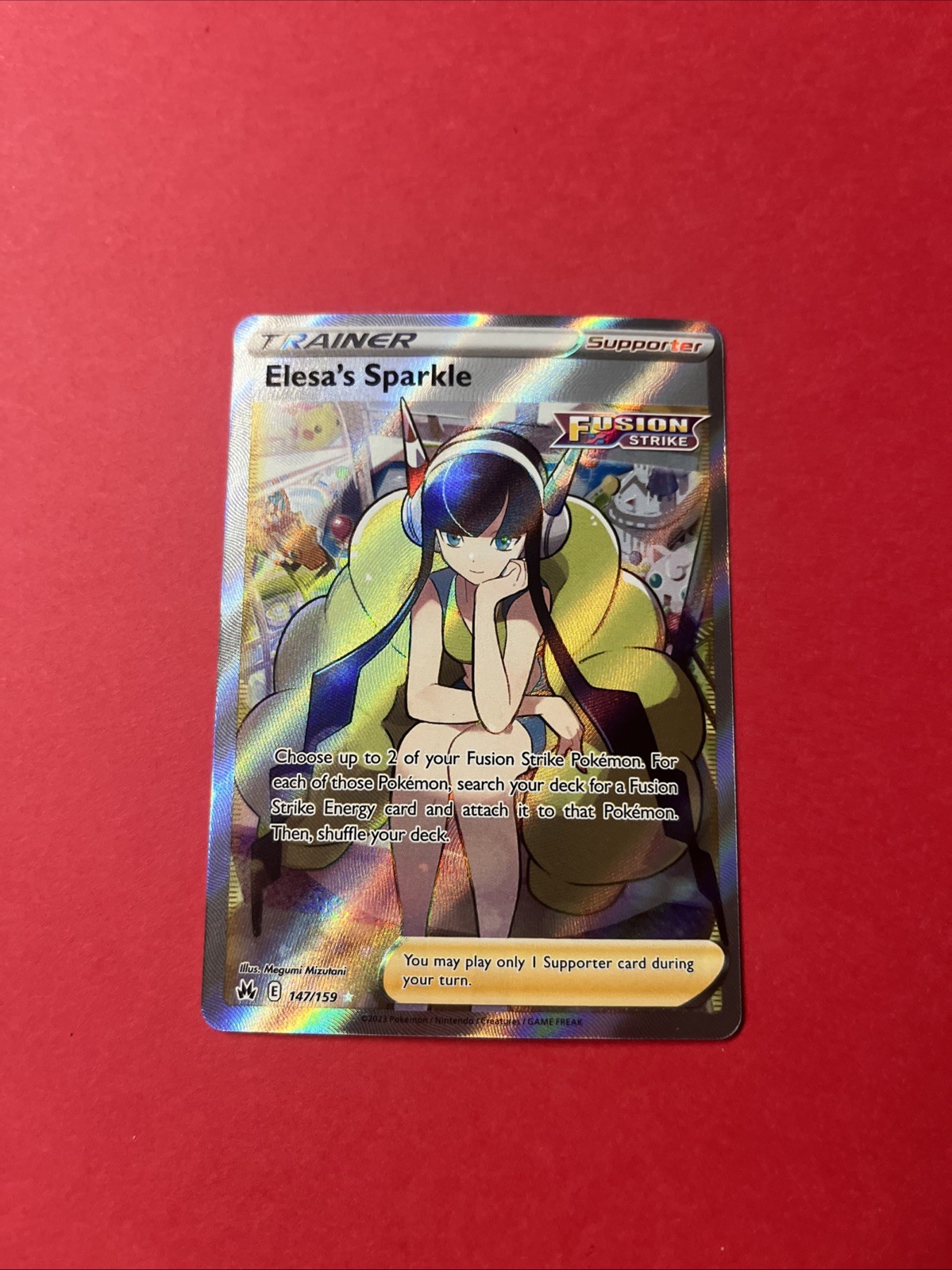 Elesa's Sparkle Crown Zenith Full Art Trainer 147/159 NM/Mint Condition