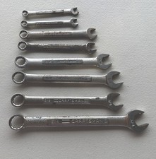 Vintage Craftsman Combination Wrench Set 8 Pc Sae Usa V-vv-va Series 516-34 Vintage Craftsman Combination Wrench Set 8 Pc Sae Usa V-vv-va Series 516-34