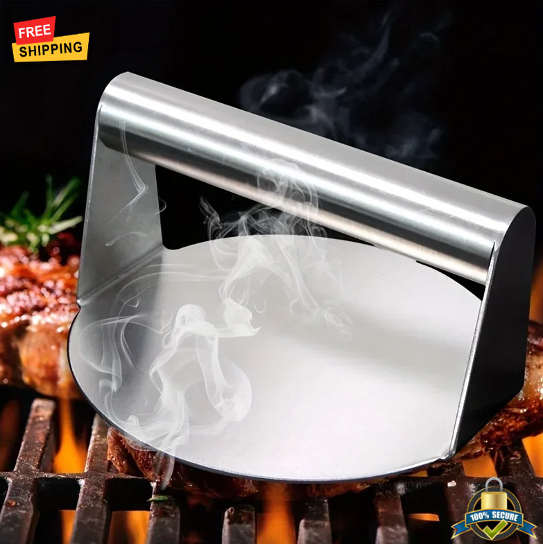 1 Pc Stainless Steel Smash Burger Press Round Meat Patty Maker Kitchen Tool