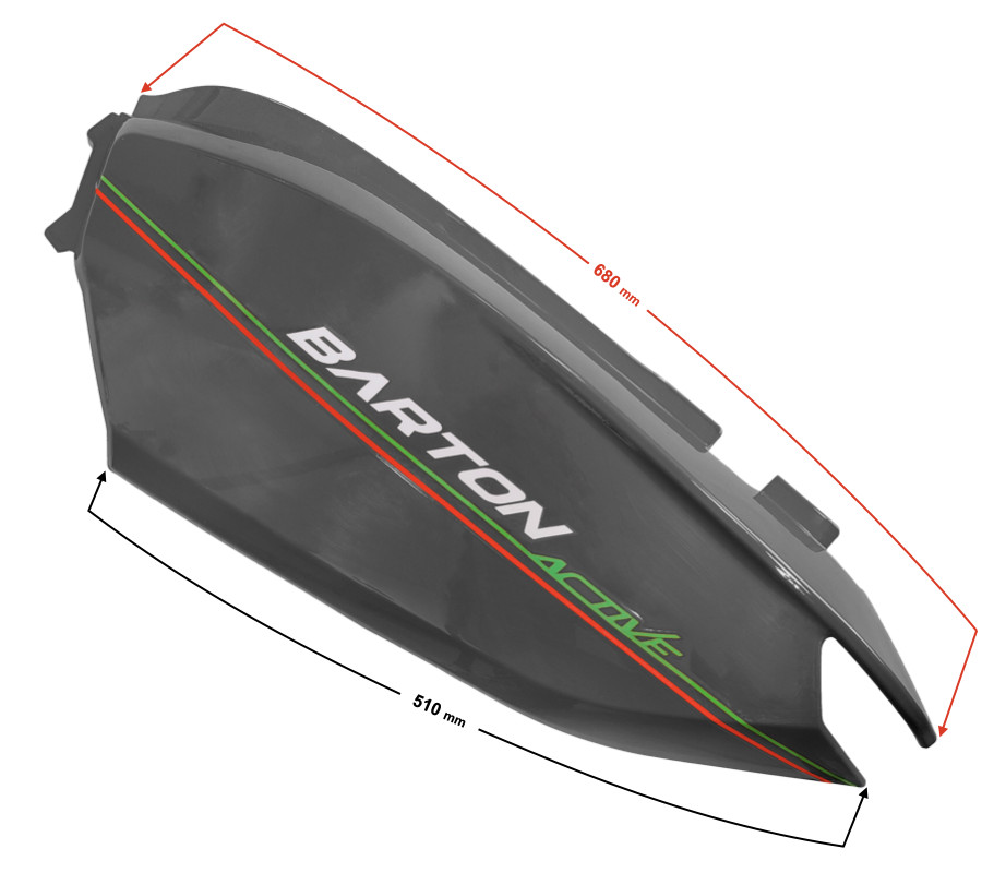 Boîtier arrière gauche graphite finition premium pour Active 50cc Euro 5