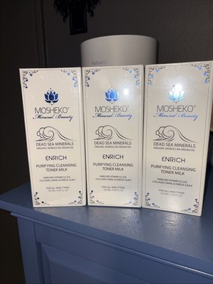 3 X Mosheko Mineral Beauty, Purifying Cleansing Toner Milk MSRP $129.99 Each