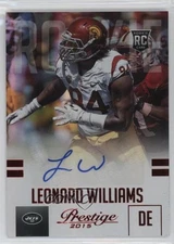 2015 Panini Prestige Extra Points Red Signatures Leonard Williams Rookie Auto RC