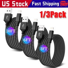 1/3 Pack Fast Charger Cable Heavy Duty For iPhone 13 12 11 X XR 8 7Charging Cord