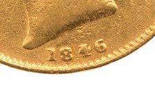 VERY RARE R2 1846 4 OVER INVERTED 4 Victoria Shield Gold Sovereign Coin 4/4 XF40