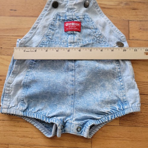 Mono OshKosh B'gosh Vintage Años 90 Lavado Ácido Claro Denim Cambray Burbuja 24 Mos - Imagen 6 de 11
