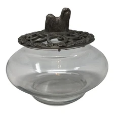 Maltese Dog Rawcliffe Pewter Davis PC2915 Potpourri Trinket Dish Vintage 1989