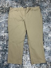 Lands' End Women's 18P Khaki Chino Pants Mid Rise Slim Leg. 00607