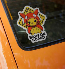 Pikachu Magikarp Poncho Baby On Board Decal Cute Anime Car Vinyl Sticker