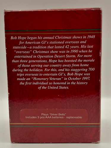 NEU Carlton Karten Ho Ho Hope Bob Hope spielt Silber Glocken 2000 Ornament - Bild 2 von 5