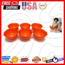 Vibrant Orange Floral Bowls  Plates - 6pk Lotus Collection for Stylish Meals
