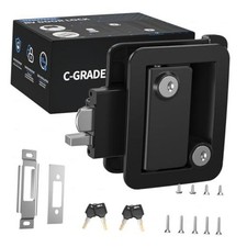 RV Door Lock Replacement with Paddle Latch, Black With paddle strike door latch