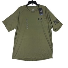 Under Armour Mens Freedom Tech Tee Marine OD Green XL 1369468 Flag Graphic NWT