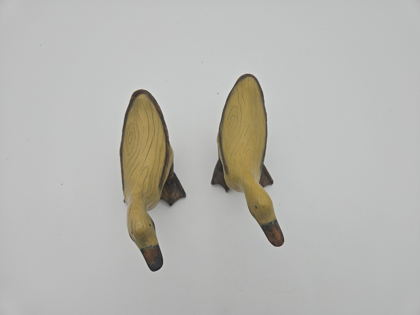 Carved Wooden Ducks Lot Of 2