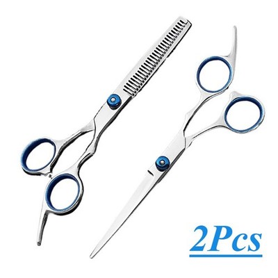 2pcs Professional Barber Scissors & Thinning Shears Set fits Curly/Textured Hair