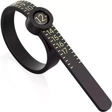 Ring Sizer Gauge Measuring Tool 1-17 US Finger Size Jewelry Sizer w/ Magnifier