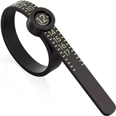 Ring Sizer Gauge Measuring Tool 1-17 US Finger Size Jewelry Sizer w/ Magnifier