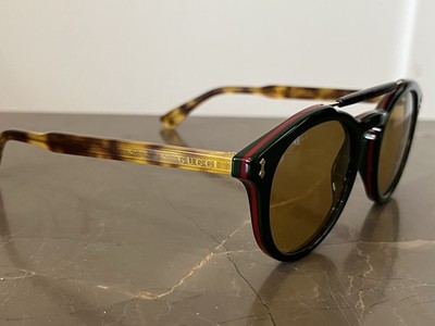 Men s GUCCI Signature Web Sunglasses Tortoise Green/red/green Classic Style