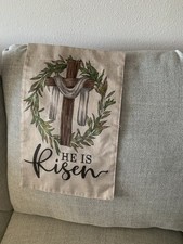 12 By 18 Burlap Traditional Easter Garden Flag Double Sided Machine Washable