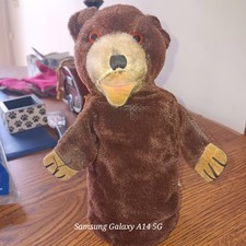 50s Teddy Bear Hand Puppet. Fuzzy Cloth. Nice Condition. No Rips Or Tears.