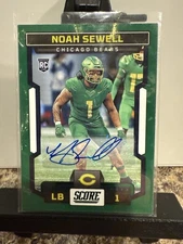 2023 Score - Rookies Noah Sewell #396 Green Signatures (AU, RC)