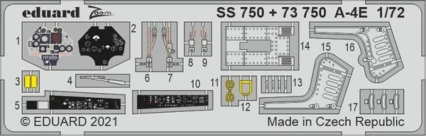 Eduard Accessories SS750 - 1:72 A-4E 1/72 For Fujimi / Hobby 2000 - Neu-image