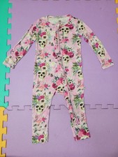 Bums Roses Ruffle Bum 2T Girls Bamboo Romper Jumpsuit Long Sleeve