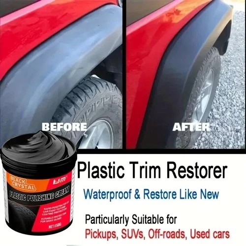 Car Plastic Restorer Trim Polish Black Shine Reviver for Faded Bumpers & Panels - Picture 2 of 6
