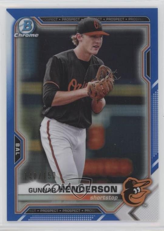 2021 Bowman Chrome Prospects Blue Refractor /150 Gunnar Henderson #BCP-49 00gd
