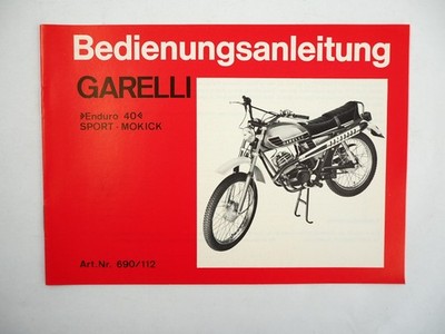 Original Garelli Enduro 40 Sport Mokick Bedienungsanleitung 1979