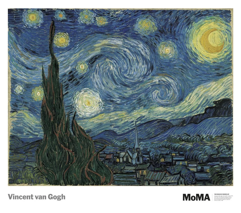 MUSEUM ART PRINT The Starry Night by Vincent Van Gogh 30.5x27 MOMA Poster
