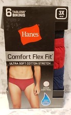 Hanes Men's Comfort Flex Fit Ultra Soft Cotton Tagless Bikinis 3X 6 Count New