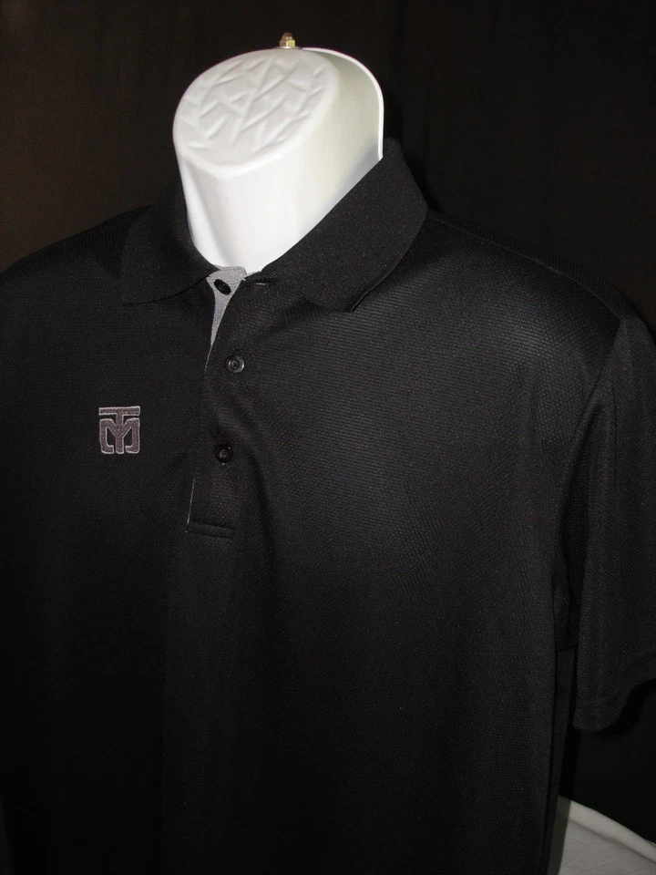 Rare MOOTO Martial Arts Solid Black 100% Lt.Wgt. Poly Mesh S/S Polo Shirt Sz. M - Image 4 of 4