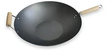 EUROSTAR EC40W 15.75 Inch Flat Bottom Carbon Steel Wok