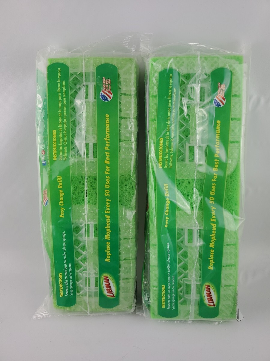 Libman Gator Mop Refills 3021 Pack of 2 Absorbent Tear Resistant