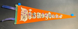1955-57 "DISNEYLAND" Park Souvenir FELT PENNANT - Tinkerbell, Mickey & More
