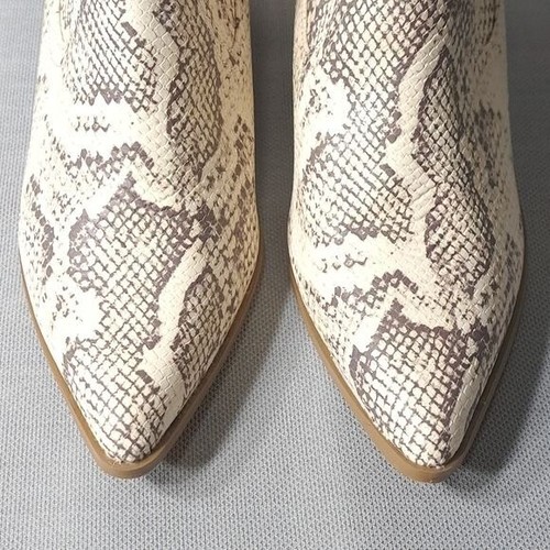 Forever21 Women's Ankle Boots Snake Print Size 7.5 Beige & Grey - Picture 10 of 13