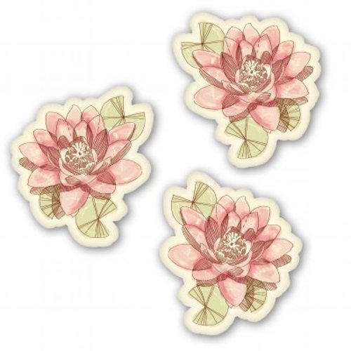 Water Lillies Set of 3 Car Vinyl Sticker - SELECT SIZE