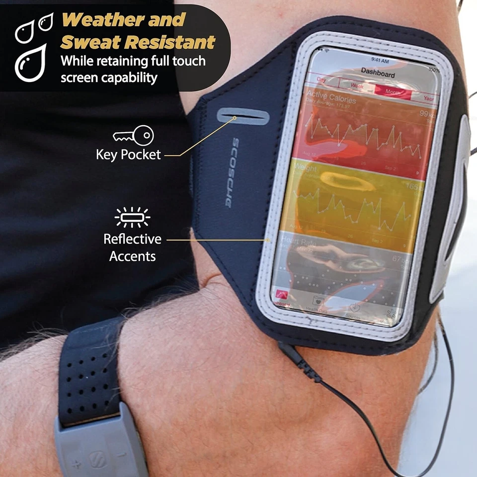 Brazalete deportivo Scosche HFDAB con ranura para llaves para teléfonos inteligentes iPhone 6 / 7 / 8 / SE Foto 3 de 3