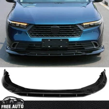 Fits 23-24 Honda Accord 11th Front Bumper Lip V1 Spoiler 4PC Gloss Black Trim PP