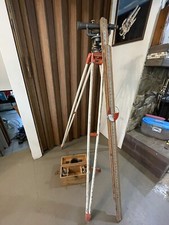 Vintage Survey Scope David White  Instrument Company Milwaukee Wood Case Stand
