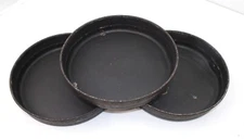 3 - LITTLE CAESARS 12"x 2" Commercial Aluminum Black Pizza Pan Seasoned ROUND