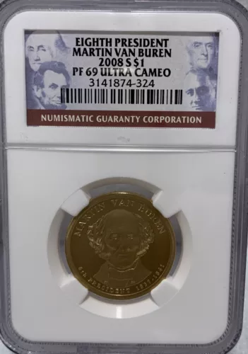 2008 S Martin Van Buren 8th President Presidential $1 NGC PF 69 Ultra Cameo 324