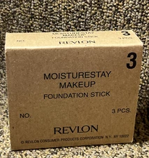 3 REVLON MOISTURESTAY Moisturizer & Foundation Stick .5 oz. NUDE