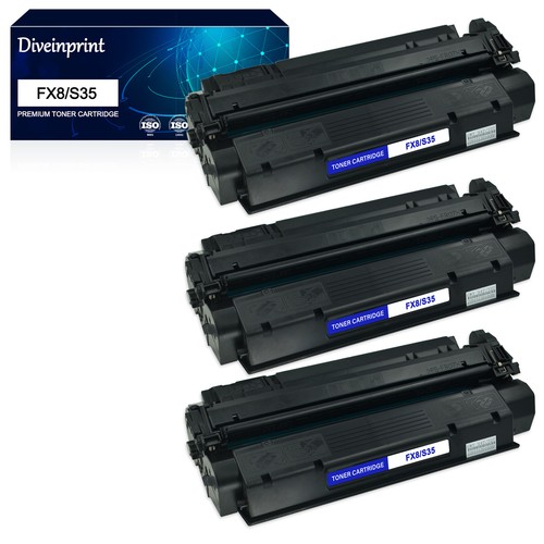 3PK FX8 S35 Black Toner Cartridge Compatible With Canon S-35 FaxPhone L170 L400