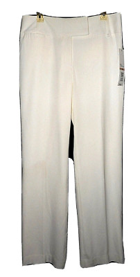 New Pants Rafaella, Classic-Fit 2-Way-Stretch Gaberdine Ivory MSRP-58.00 12