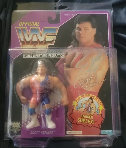 Signed 1993 Autographed WWF HASBRO Purple Card Scott Steiner MOC VINTAGE WWE