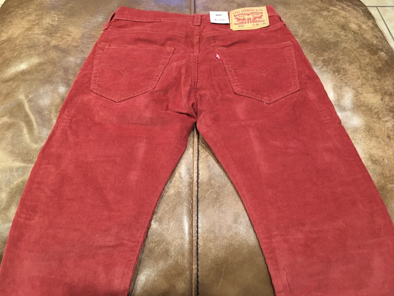 Levi’s 512 Slim Taper Corduroy Stretch Pants Red Burgundy Size 28x30 Men’s NWT eBay